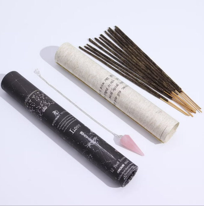 (imagem de ) Tubos de Incenso Ancient Witch - Amor – Pêndulo de Quartzo Rosa
